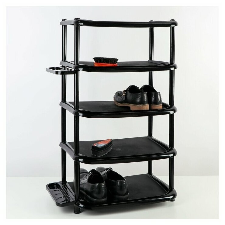 Этажерка для обуви , большая , 5 полок, 48х31х83 см, черная , DD Style - фотография № 8