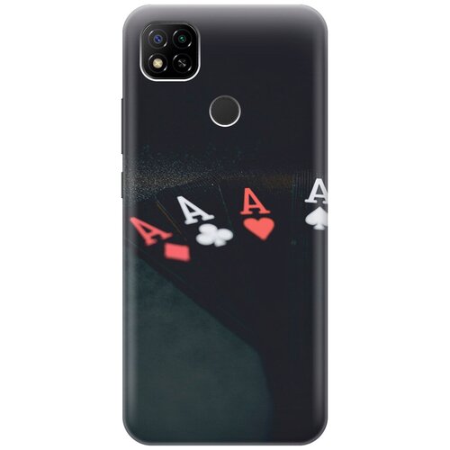 фото Силиконовый чехол на xiaomi redmi 9c / сяоми редми 9с с эффектом блеска "флеш-рояль gosso