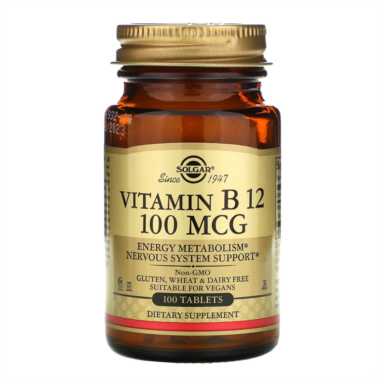 Таблетки SOLGAR Vitamin B12 100 мкг, 140 г, 100 мкг, 100 шт.