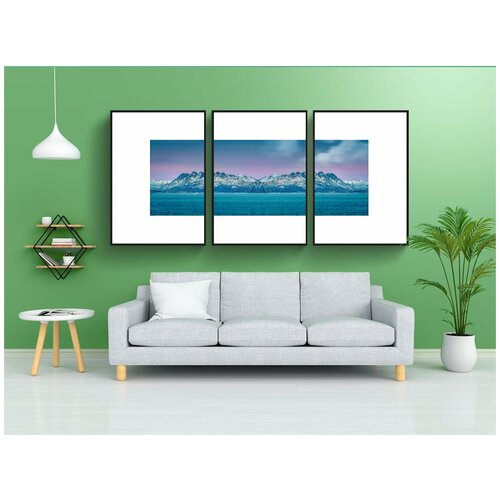 фото Набор модулных постеров для интерьера "горы, море, симметрия" 60x90 см. в тубусе, без рамки lotsprints