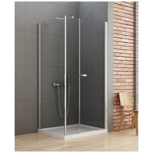 Ограждение душевое угловое с распашной дверью NEW TRENDY NEW SOLEO K-0364 хром 1200x900x1950