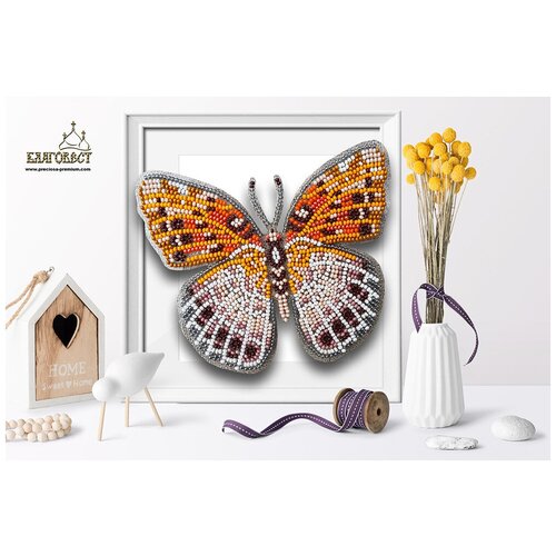 фото Набор для вышивания благовест б-023 бабочка euptoieta claudia