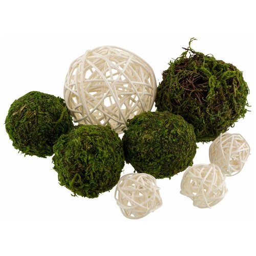 Набор шаров для декора Blumentag BRS-2 01 из ротанга и высушенной травы blumentag brs 2 набор шаров для декора 01