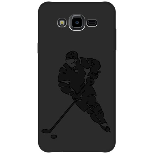 Матовый чехол Hockey для Samsung Galaxy J7 Neo / Самсунг Джей 7 Нео с эффектом блика черный матовый чехол kickboxing для samsung galaxy j7 neo самсунг джей 7 нео с эффектом блика черный