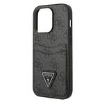 Панель-накладка Guess PU 4G Double Cardslot Metal Logo Hard Black для iPhone 14 Pro - изображение