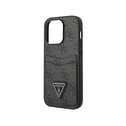 Панель-накладка Guess PU 4G Double Cardslot Metal Logo Hard Black для iPhone 14 Pro