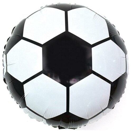 фото Шар фольгированный 18' «футбольный мяч», чёрный круг, 1 шт. сима-ленд