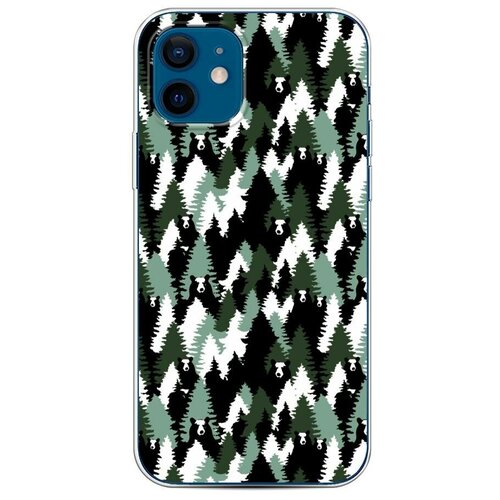 фото Силиконовый чехол "медвежий камуфляж" на apple iphone 12/12 pro / айфон 12/12 pro case place