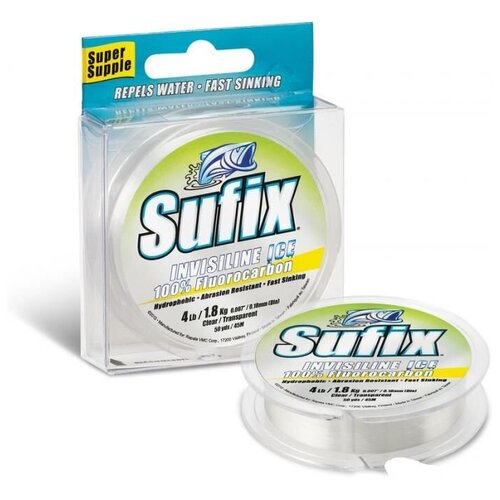 фото Леска зимняя sufix invisiline ice fluorocarbon 50м 0.14мм 1,5кг