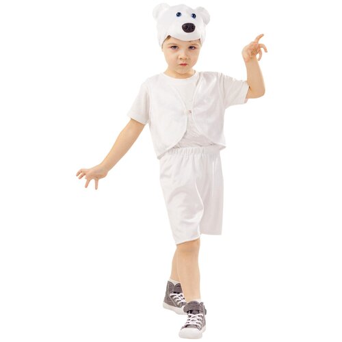 фото Карнавальный костюм медведь белый умка пуговка рост 128