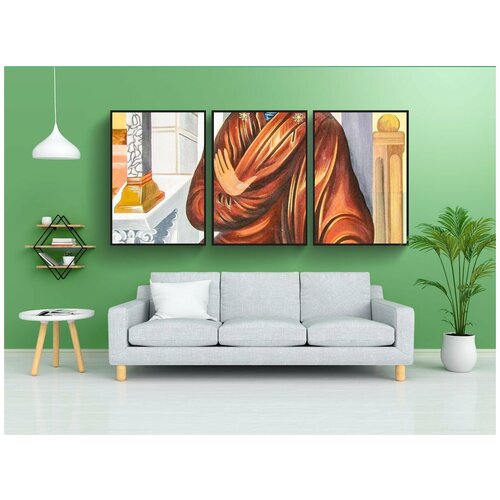 фото Набор модулных постеров для интерьера "панагия, дева мария, иконография" 60x90 см. в тубусе, без рамки lotsprints