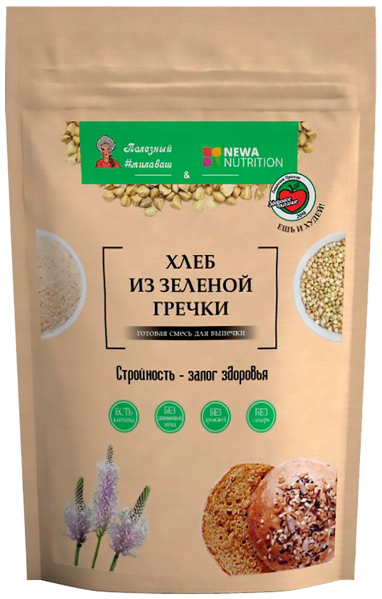 Newa Nutrition Смесь для выпечки хлеба из зеленой гречки, 300 гр, Newa Nutrition