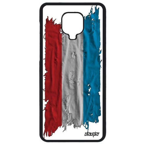фото Красивый чехол для мобильного // xiaomi redmi note 9s // "флаг люксембурга на ткани" стиль страна, utaupia, белый