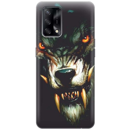 фото Ультратонкий силиконовый чехол-накладка для oppo a74 с принтом "злой оборотень" gosso