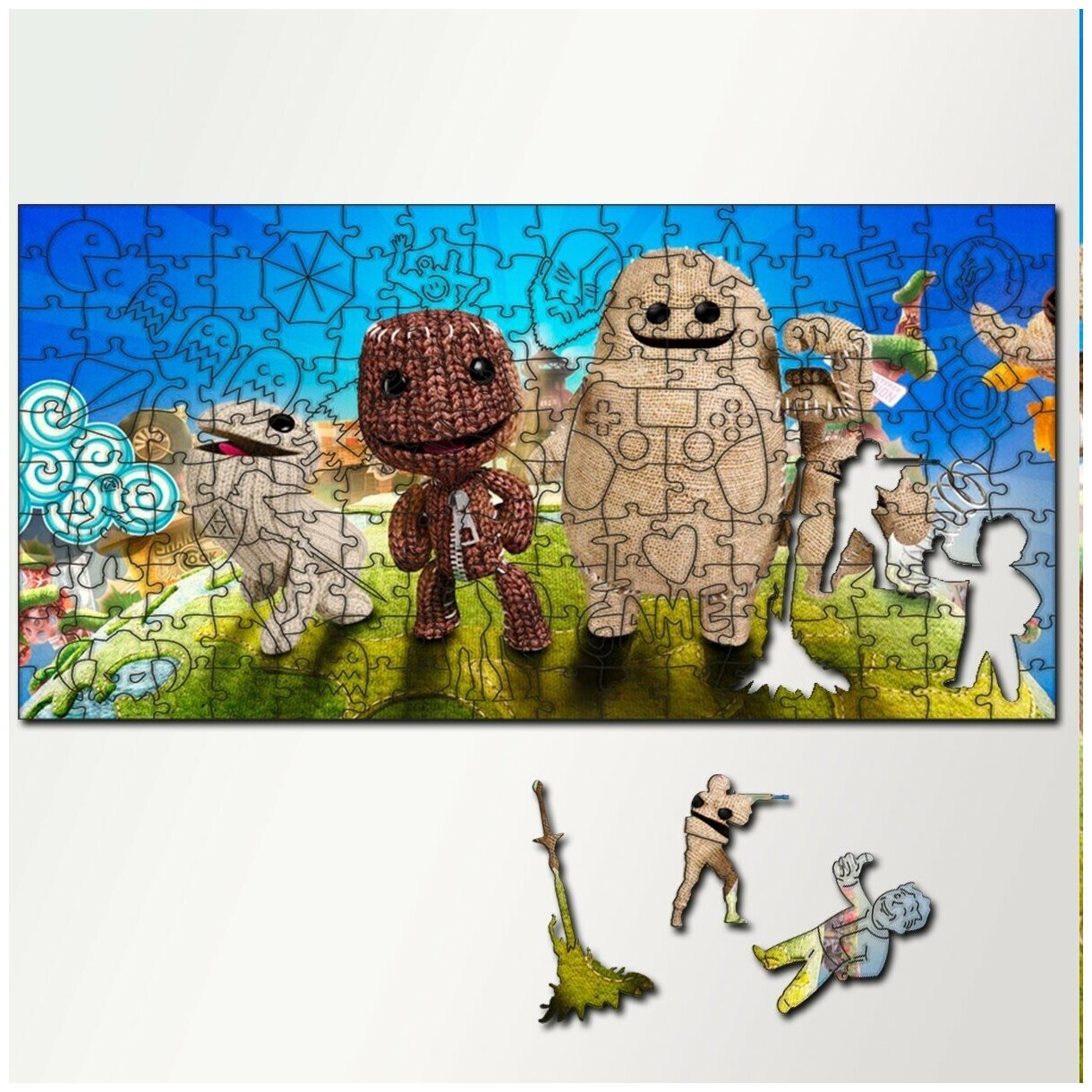 Пазл из дерева с фигурками 230 деталей 46х23 см игры LittleBigPlanet 3 - 5171