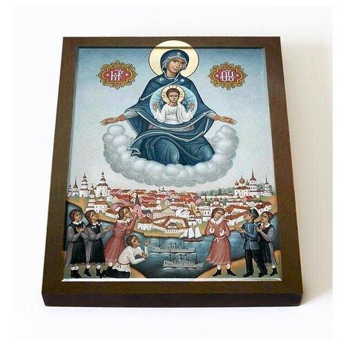 Явление Пресвятой Богородицы в Архангельске, икона на доске 8*10 см явление пресвятой богородицы в архангельске икона в белом киоте 14 5 16 5 см