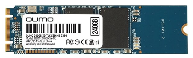 Твердотельный накопитель SSD M.2 240 Gb QUMO Q3DT-240GMSY-M2 Read 560Mb/s Write 530Mb/s 3D NAND TLC
