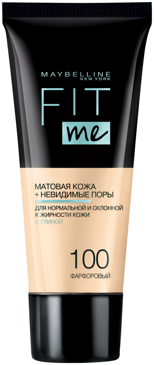 Maybelline New York Тональный крем Fit Me, 30 мл/45 г, оттенок: 100 фарфоровый, 1 шт.