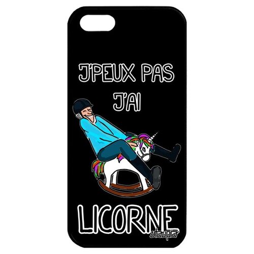 фото Защитный чехол на телефон // apple iphone 5 5s se (2016) // "не могу - у меня единорог!" комикс шутка, utaupia, черный