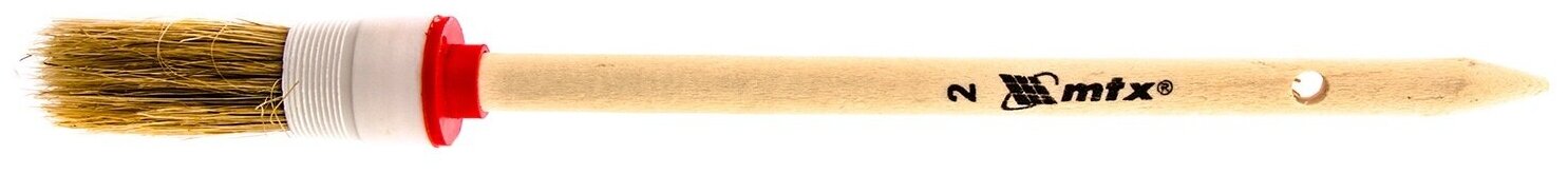 MTX Кисть круглая № 2 (20 мм), натуральная щетина, деревянная ручка MTX