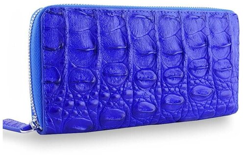 Портмоне Exotic Leather, фактура под рептилию, синий