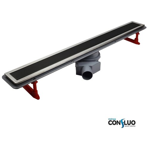 Трубный (коленный) лоток для душевого поддона, для душа PESTAN Confluo Premium Black Glass Line 550 13000292
