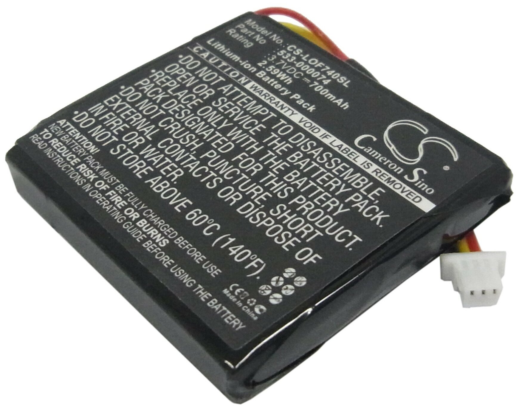 Аккумулятор CameronSino CS-LOF740SL для гарнитуры Logitech Wireless G930, F540 (533-000074) 3.7V 700mAh / 2.59Wh