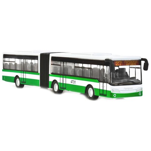 Автобус ТЕХНОПАРК с гармошкой 1428860-R, 18 см, зеленый/белый автобус инерц 818 2 2 цвета