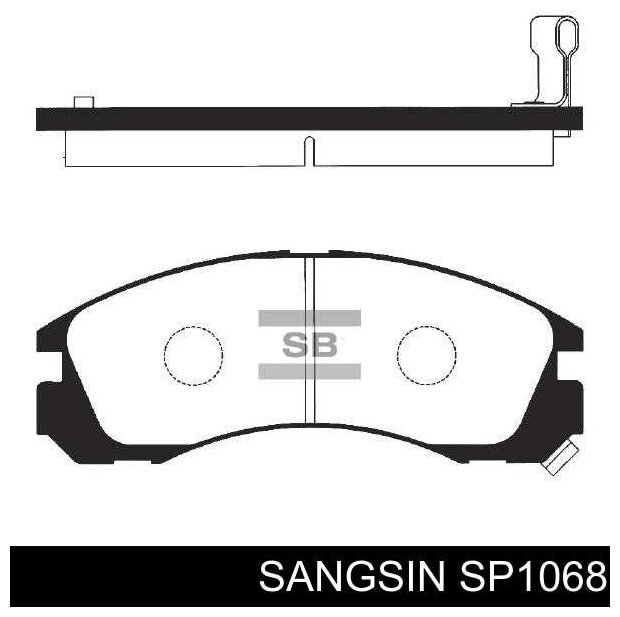 Дисковые тормозные колодки передние SANGSIN BRAKE SP1068 (4 шт.)