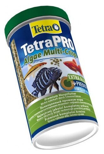 Корм Tetra Pro Algae Crisps 250мл, хлопья с спирулиной для всех видов декоративных рыб