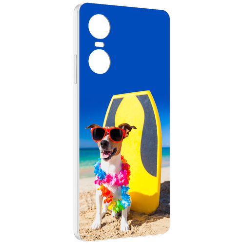 Чехол MyPads Гавайская-собака для Tecno Pop 6 Pro задняя-панель-накладка-бампер чехол mypads собака в яйцах для tecno pop 6 pro задняя панель накладка бампер