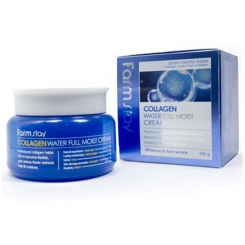 FARMSTAY, Увлажняющий крем для лица с коллагеном Collagen Water Full Moist Cream, 100 г.