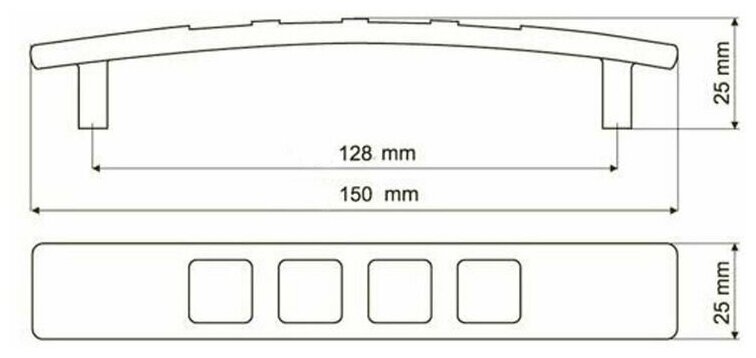 Ручка мебельная скоба 128 мм GAMET (Польша) сатин (комплект 2 шт.) - фотография № 3