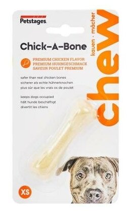 Petstages игрушка для собак Chick-A-Bone косточка с ароматом курицы 8 см очень мален - фотография № 5