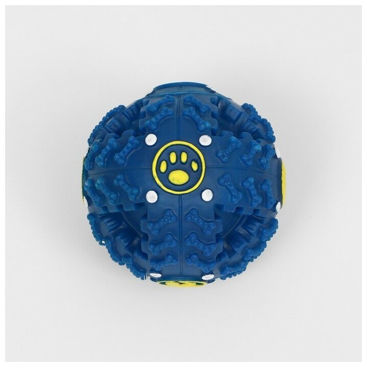 Квакающий мяч для собак большой, жёсткий, 9,5 см, тёмно-синий 7121462