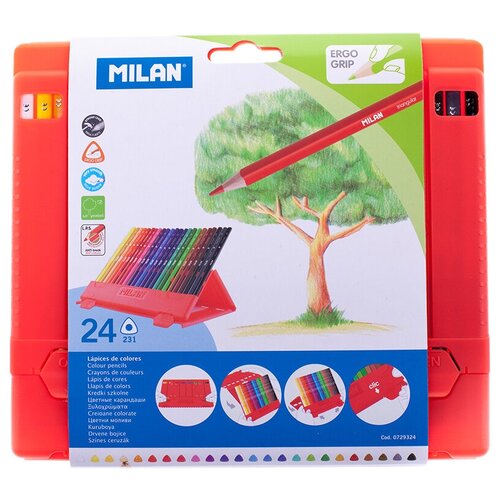 Карандаши цветные, 24 цвета, 3-гранные