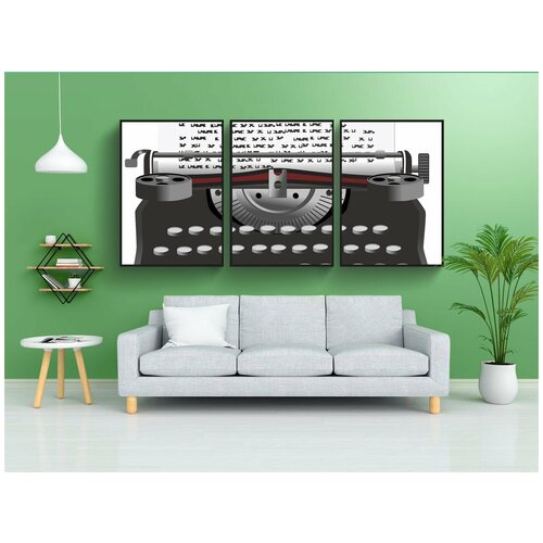 фото Набор модулных постеров для интерьера "пишущая машинка, винтаж, набор текста" 60x90 см. в тубусе, без рамки lotsprints