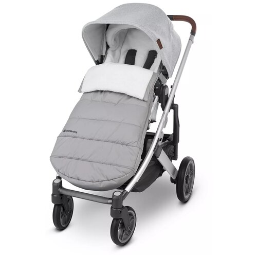 фото Uppababy чехол утепленный с мехом cozyganoosh stella/серебристо-серый меланж