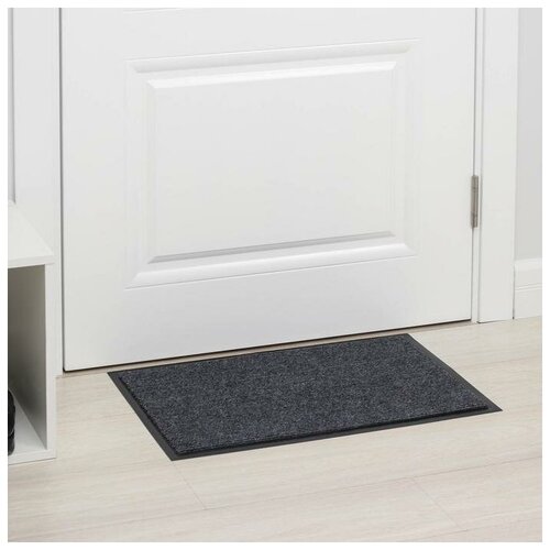 фото Коврик влаговпитывающий ребристый 36х55 см "комфорт" цвет серый 4646887 сима-ленд