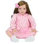 Reborn Kaydora Кукла реборн мягконабивная (Reborn Cloth Body Doll 24 inch) Девочка в розовой рубашке (61 см) - изображение