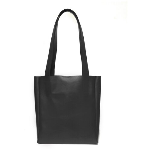 Сумка шоппер Ofta, фактура гладкая, черный сумка шоппер ofta белая