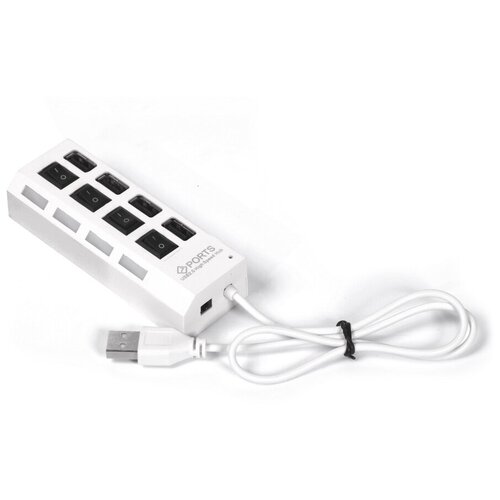USB 20 хаб SmartBuy с выключателями 4 порта SBHA-7204-W белый 26900₽