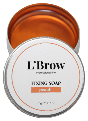 Фиксатор для бровей персик Fixing soap L`Brow, 20 гр