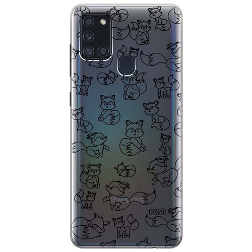 фото Ультратонкий силиконовый чехол-накладка clearview 3d для galaxy a21s с принтом "funny foxes" gosso