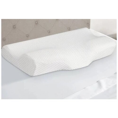 Подушка с памятью и выемкой для шеи Memory Foam (средняя плотность, белая)