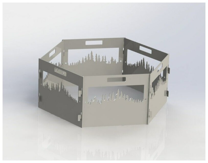 Очаг, чаша для костра, Костровая чаша, разборный мангал с Рисунком Леса .