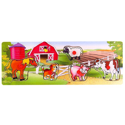 Рамка-вкладыш Рыжий кот Мини Ферма (П-9758), 128 дет., разноцветный рамка вкладыш рыжий кот алфавит п 8434 30 дет