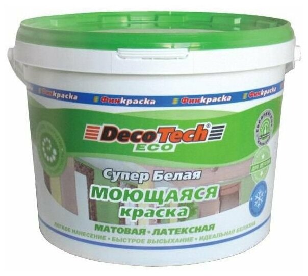 фото Краска латексная DecoTech Eco моющаяся