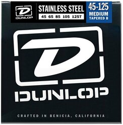 Dunlop Electric Bass Stainless Steel Medium 5 String Set Tapered B DBS45125T (45-125) струны для бас-гитары, 5 струн