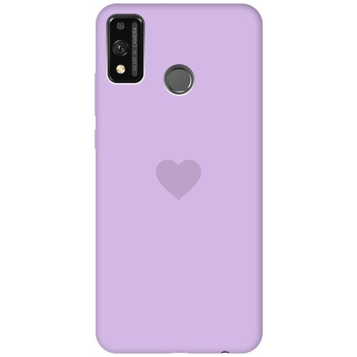 фото Силиконовая чехол-накладка silky touch для honor 9x lite с принтом "heart" сиреневая gosso